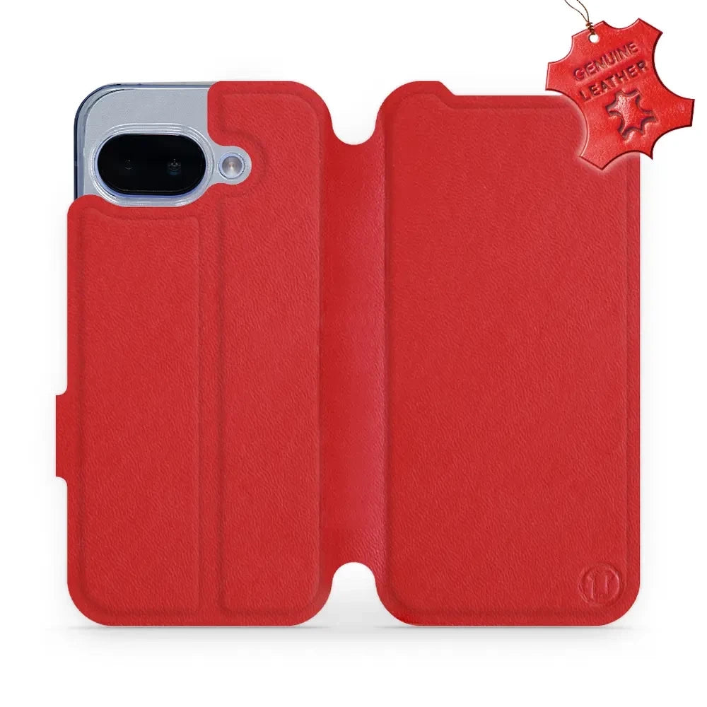 Echtleder Handyhülle für Google Pixel 9a, Mobiwear Leather, Rot