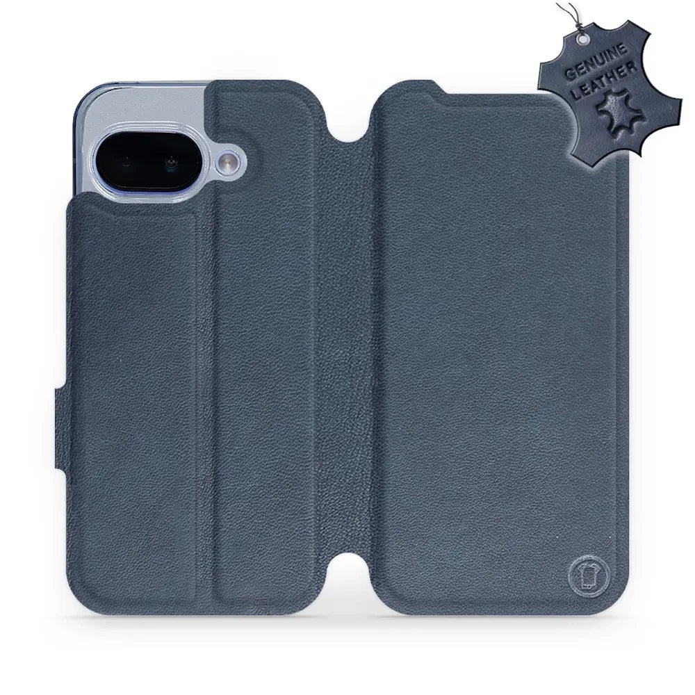 Echtleder Handyhülle für Google Pixel 9a, Mobiwear Leather, Dunkelblau