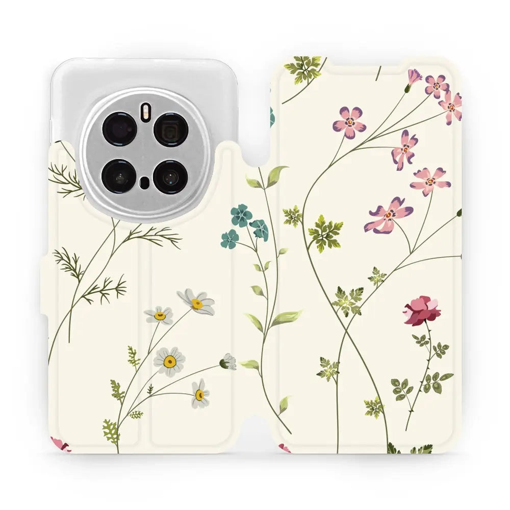 Handyhülle mit klappe für Honor Magic7 Pro, Mobiwear Book, Feldblumen