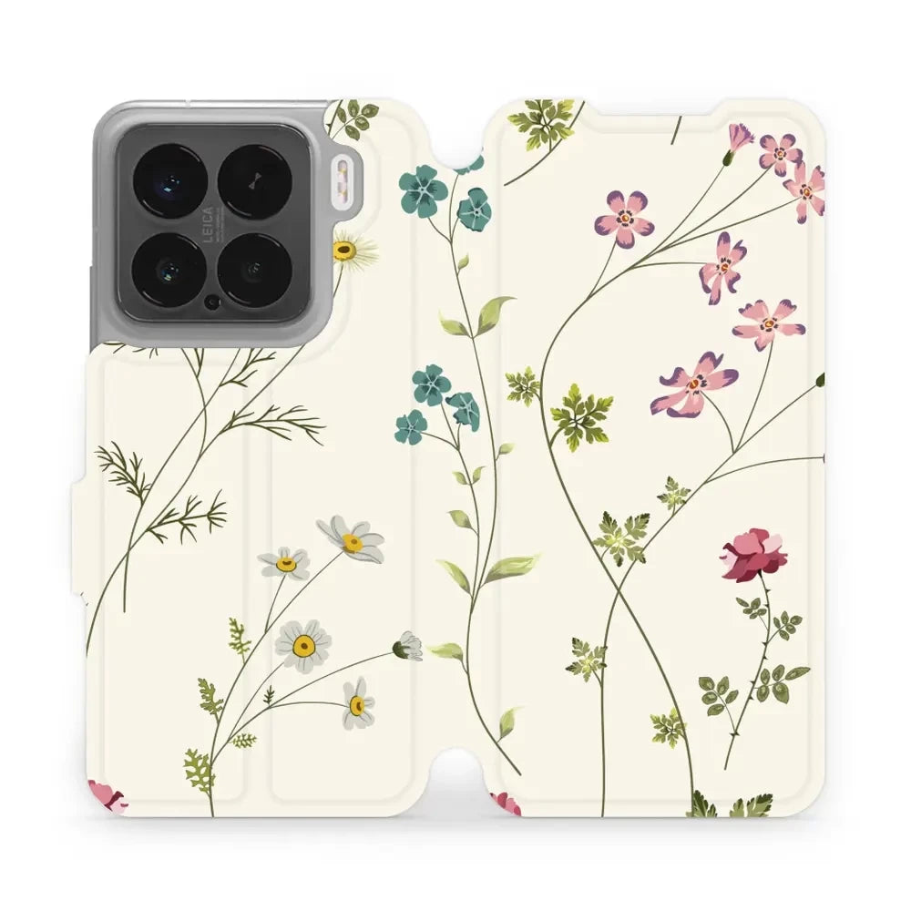 Handyhülle mit klappe für Xiaomi 15, Mobiwear Book, Feldblumen