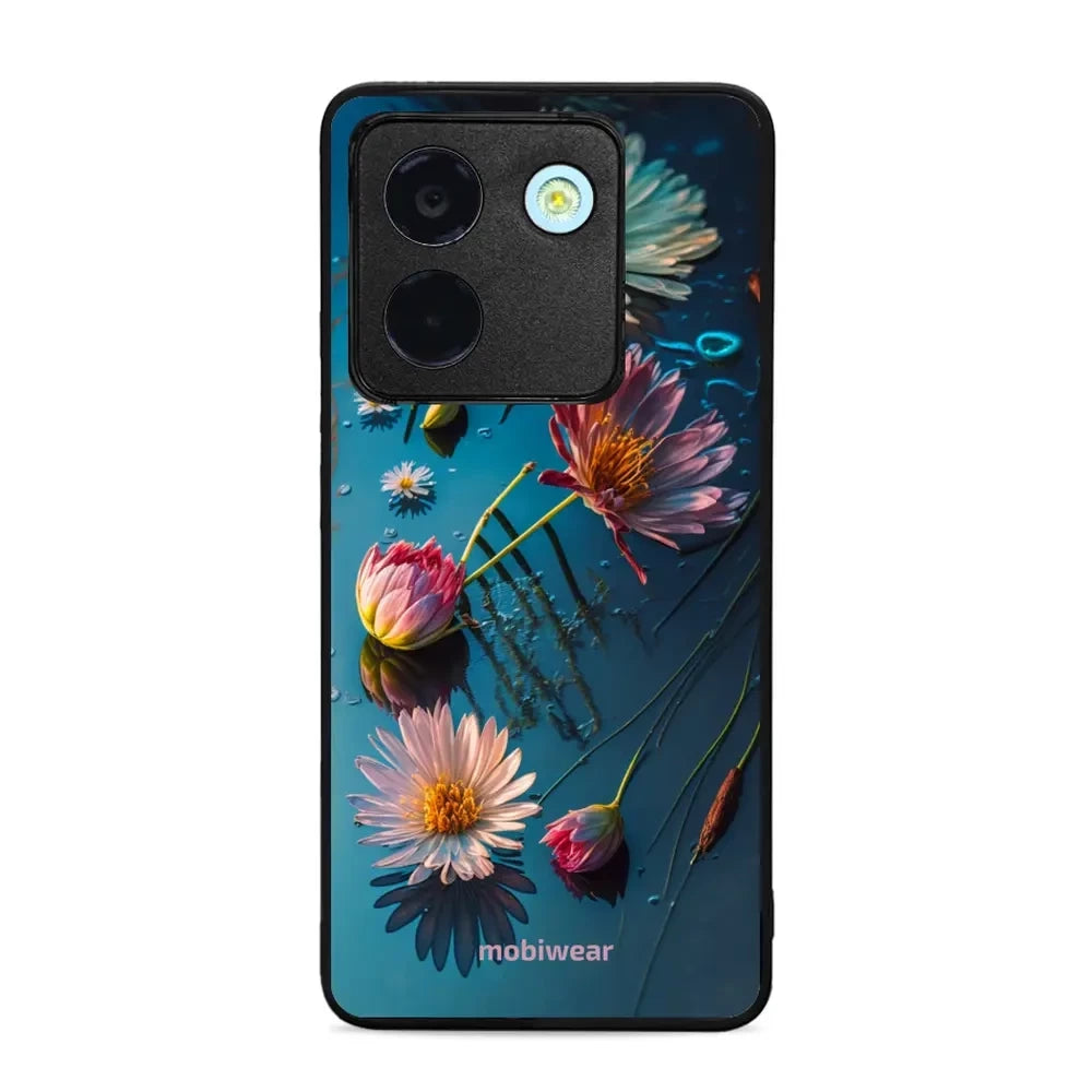 Handyhülle für Xiaomi Poco M7 Pro 5G, Mobiwear Glossy Case, Blau-Blumig
