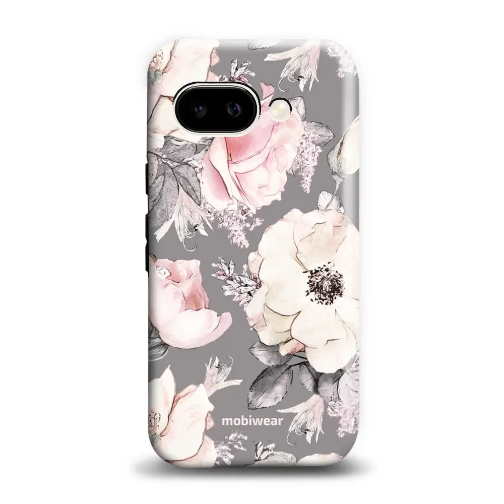 Handyhülle für Google Pixel 9a, Mobiwear Elite Pro, Rosa-Blumig