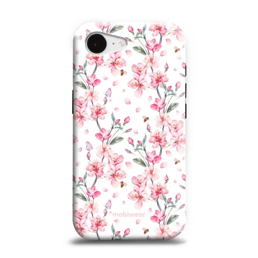Handyhülle für iPhone 17e / 16e, Mobiwear Elite Pro, Japanischer Blumenstrauß