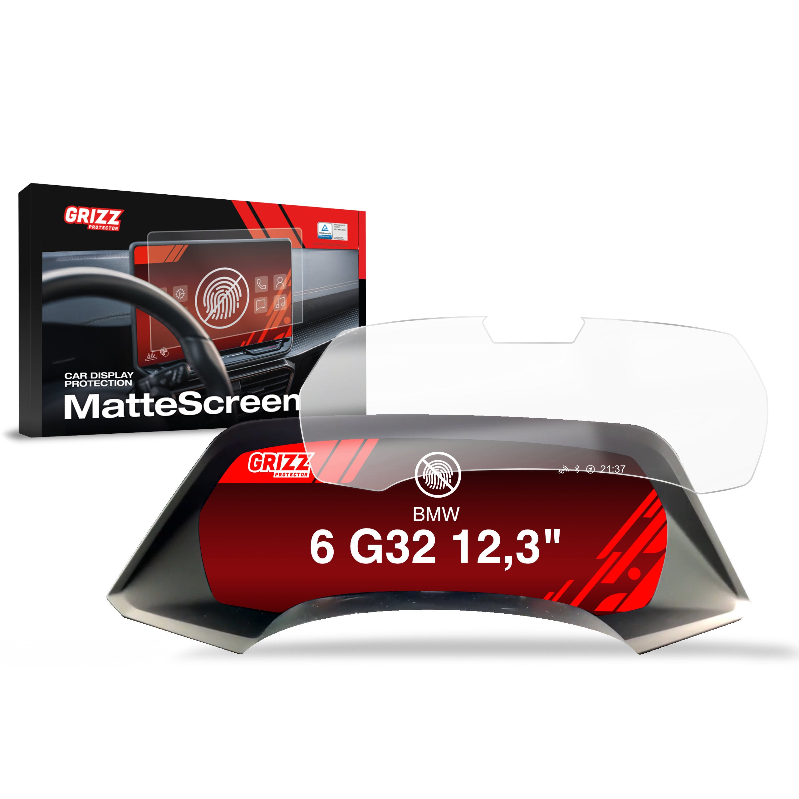 Matte Autodisplayfolie für BMW 6 G32 Live Cockpit Sensor 12,3" (2017-2023), Grizz Protector