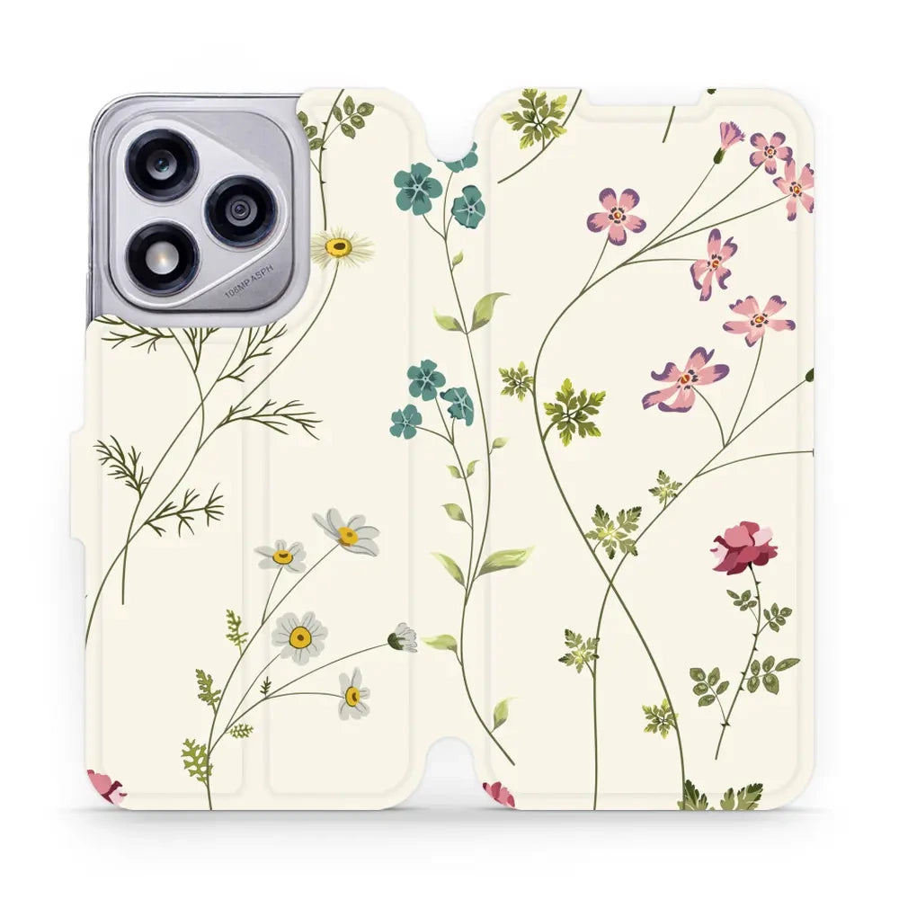 Handyhülle mit klappe für Honor 400 Lite 5G, Mobiwear Book, Feldblumen