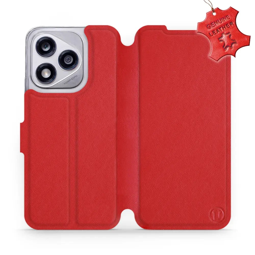Echtleder Handyhülle für Honor 400 Lite 5G, Mobiwear Leather, Rot
