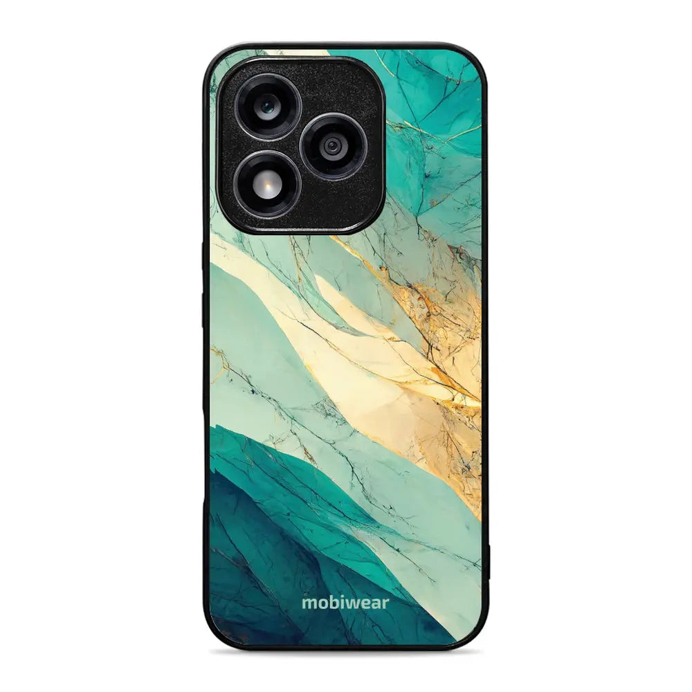 Handyhülle für Honor 400 Lite 5G, Mobiwear Glossy Case, Türkis-Marmor