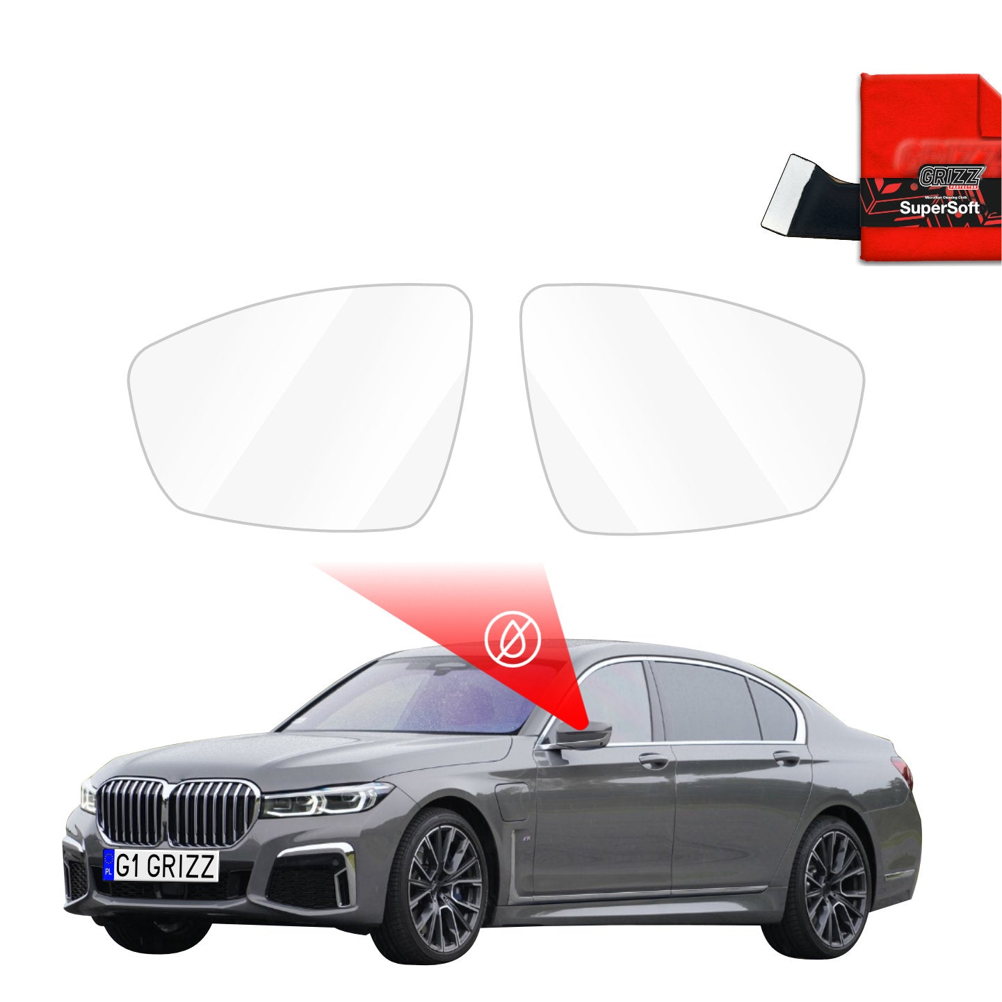 Regenschutzfolie Grizz Protector für Außenspiegel - BMW 7 G12 (2015-2022)