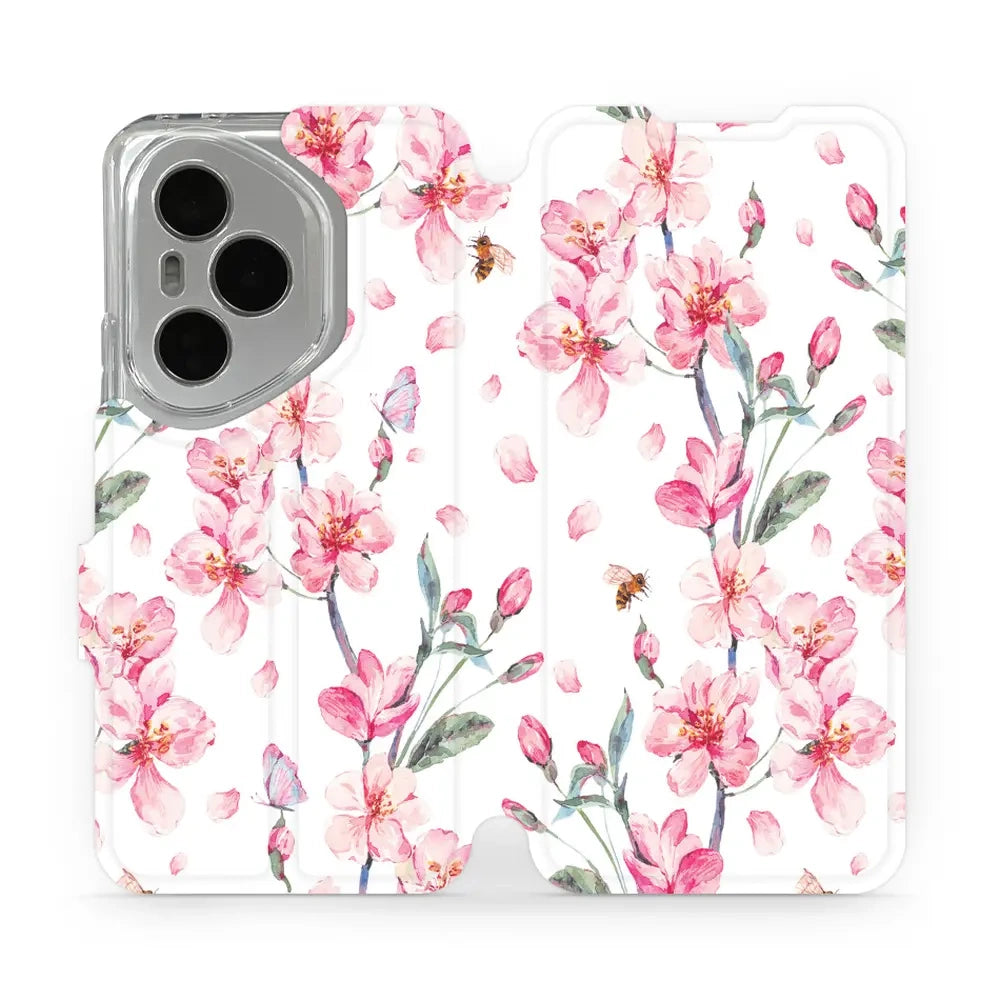 Handyhülle mit klappe für Honor 400 Pro 5G, Mobiwear Book, Rosa Frühling