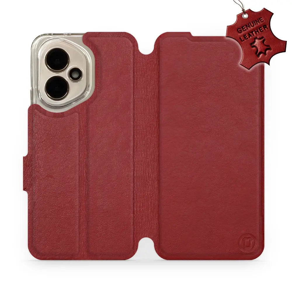 Echtleder Handyhülle für Honor 400 5G, Mobiwear Leather, Dunkelrot