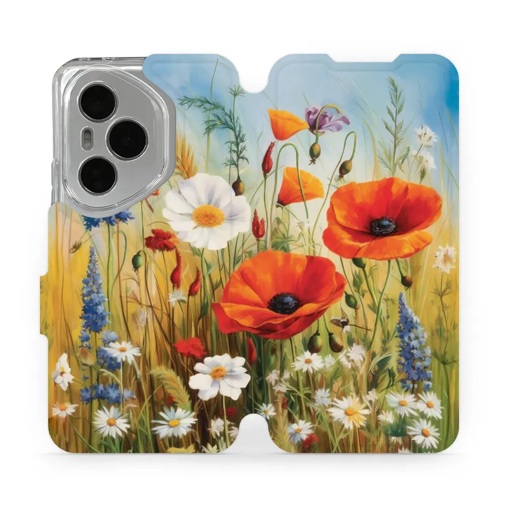 Handyhülle mit klappe für Honor 400 Pro 5G, Mobiwear Book, Wiesenblumen