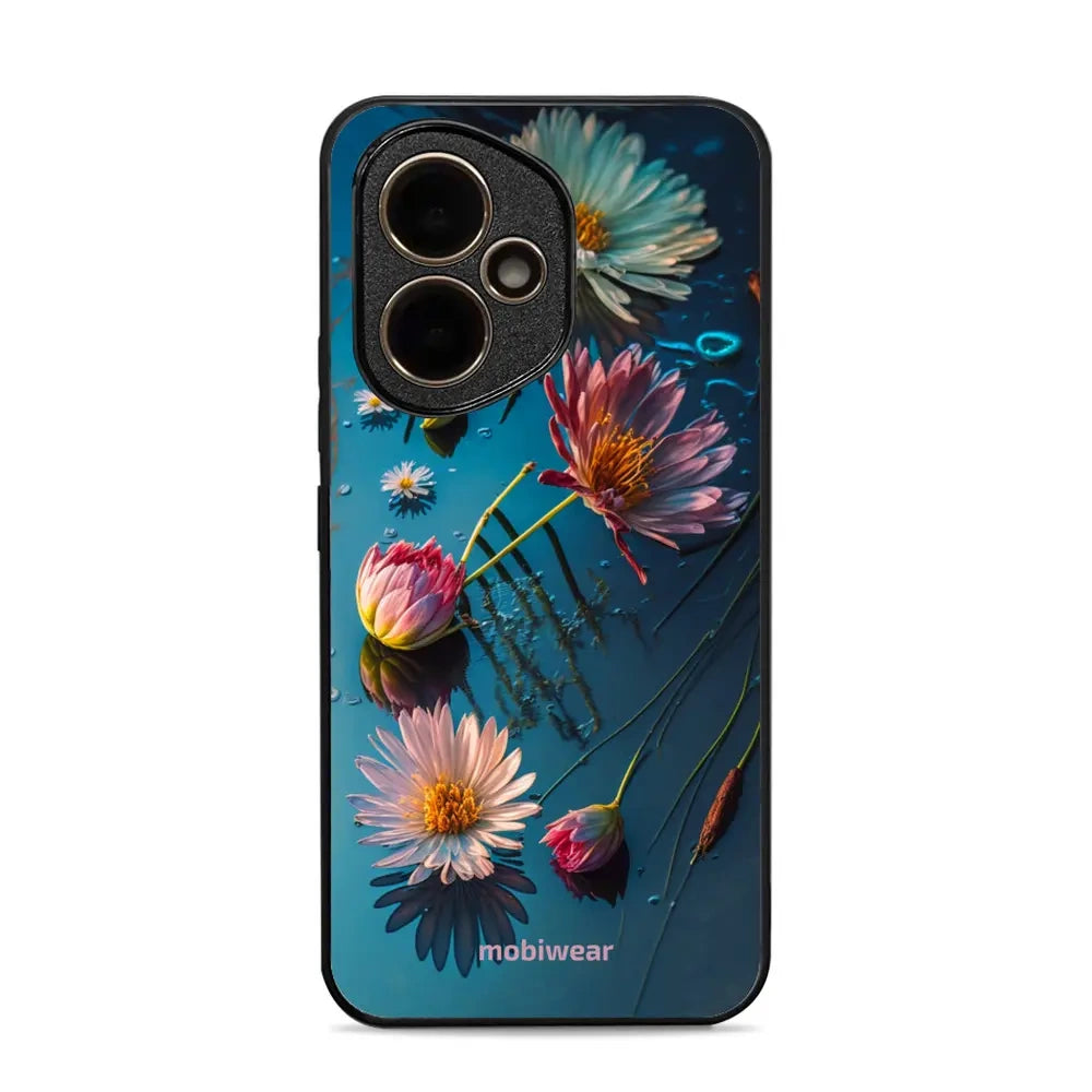 Handyhülle für Honor 400 5G, Mobiwear Glossy Case, Blau-Blumig