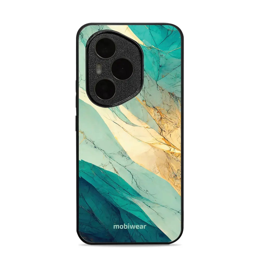 Handyhülle für Honor 400 Pro 5G, Mobiwear Glossy Case, Türkis-Marmor