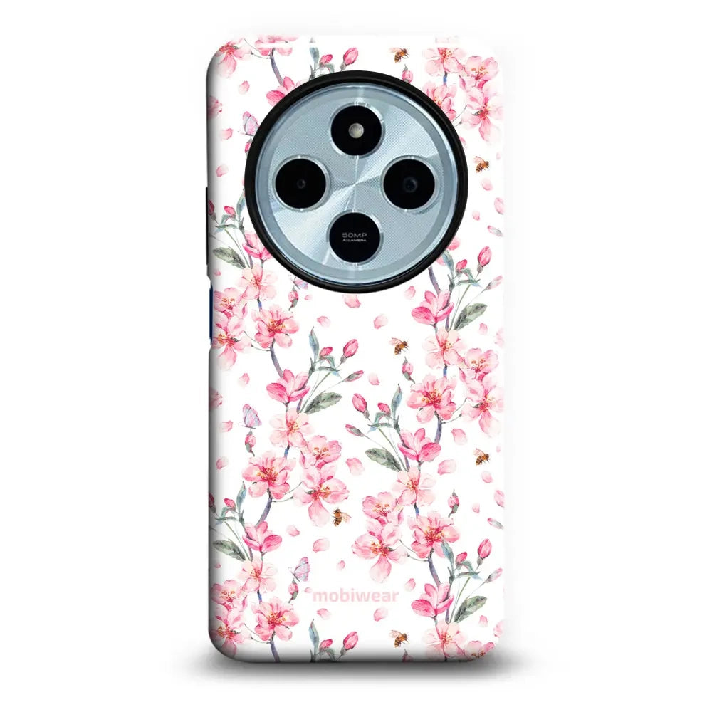 Handyhülle für Xiaomi Redmi 14C 4G, Mobiwear Elite Pro, Japanischer Blumenstrauß