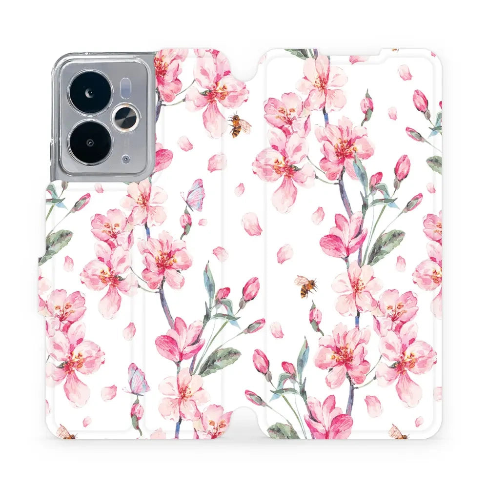 Handyhülle mit klappe für Realme 14 5G, Mobiwear Book, Rosa Frühling