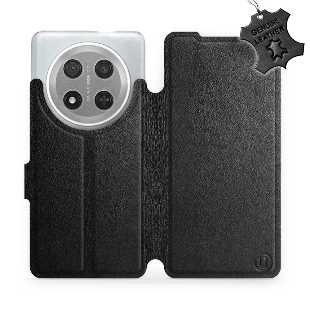 Echtleder Handyhülle für Honor Magic7 Lite, Mobiwear Leather, Schwarz