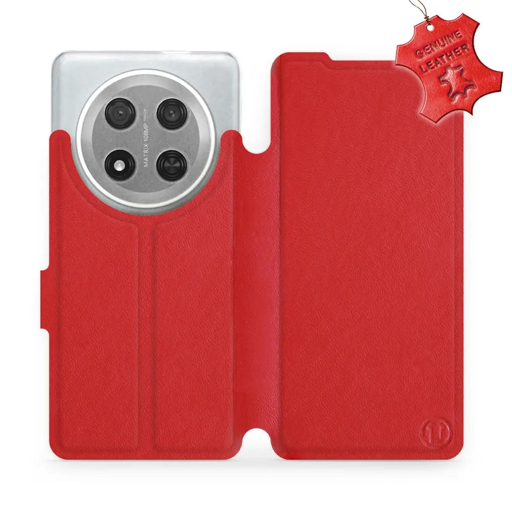Echtleder Handyhülle für Honor Magic7 Lite, Mobiwear Leather, Rot