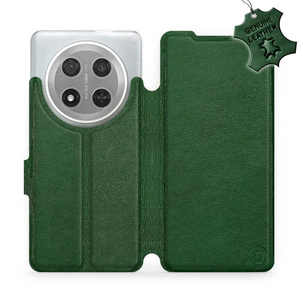 Echtleder Handyhülle für Honor Magic7 Lite, Mobiwear Leather, Grün