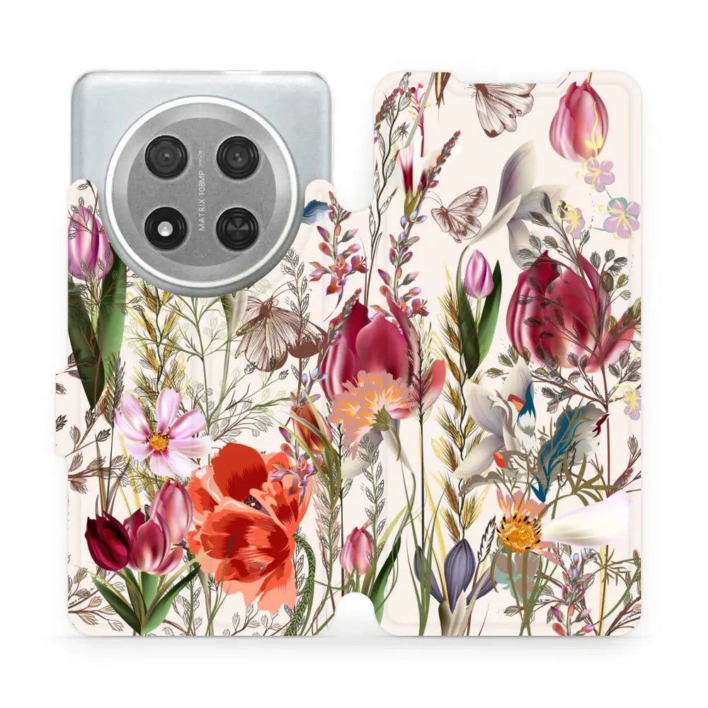 Handyhülle mit klappe für Honor Magic7 Lite, Mobiwear Book, Blumenstrauß