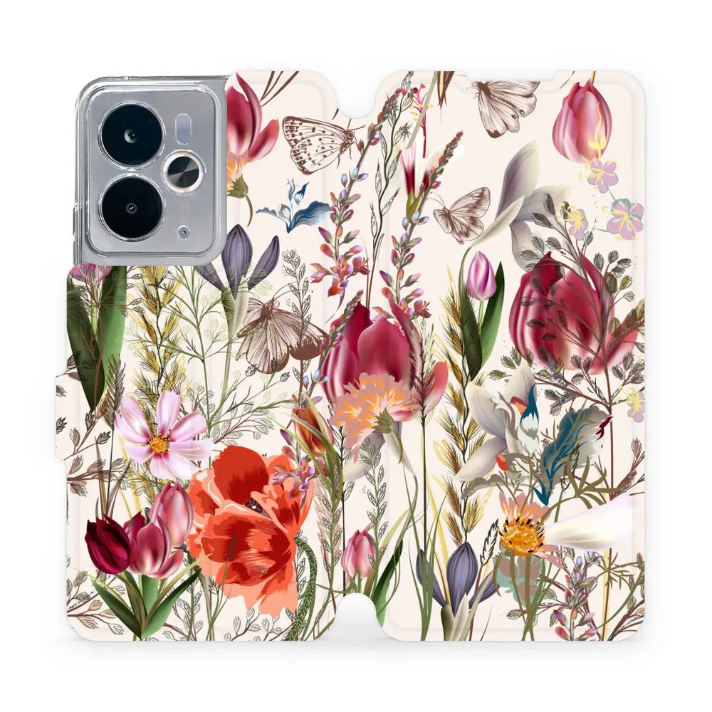 Handyhülle mit klappe für Realme 14T 5G, Mobiwear Book, Blumenstrauß