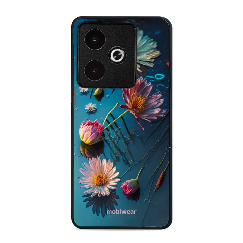 Handyhülle für Realme GT 7, Mobiwear Glossy Case, Blau-Blumig