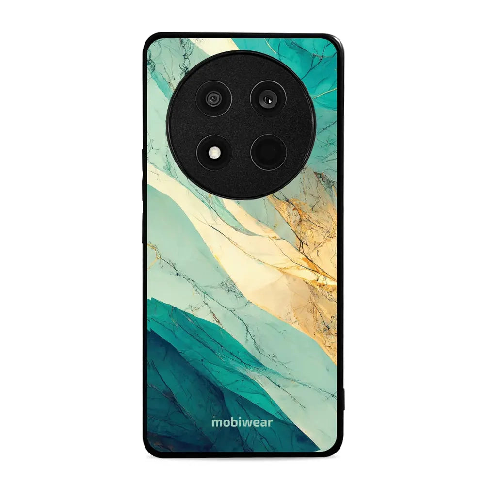 Handyhülle für Honor Magic7 Lite, Mobiwear Glossy Case, Türkis-Marmor