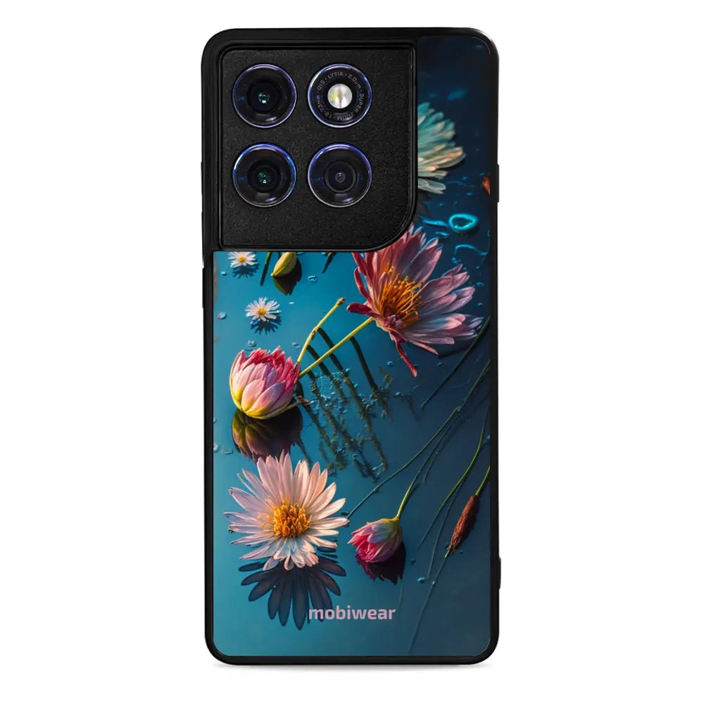 Handyhülle für Motorola Edge 60 Pro, Mobiwear Glossy Case, Blau-Blumig