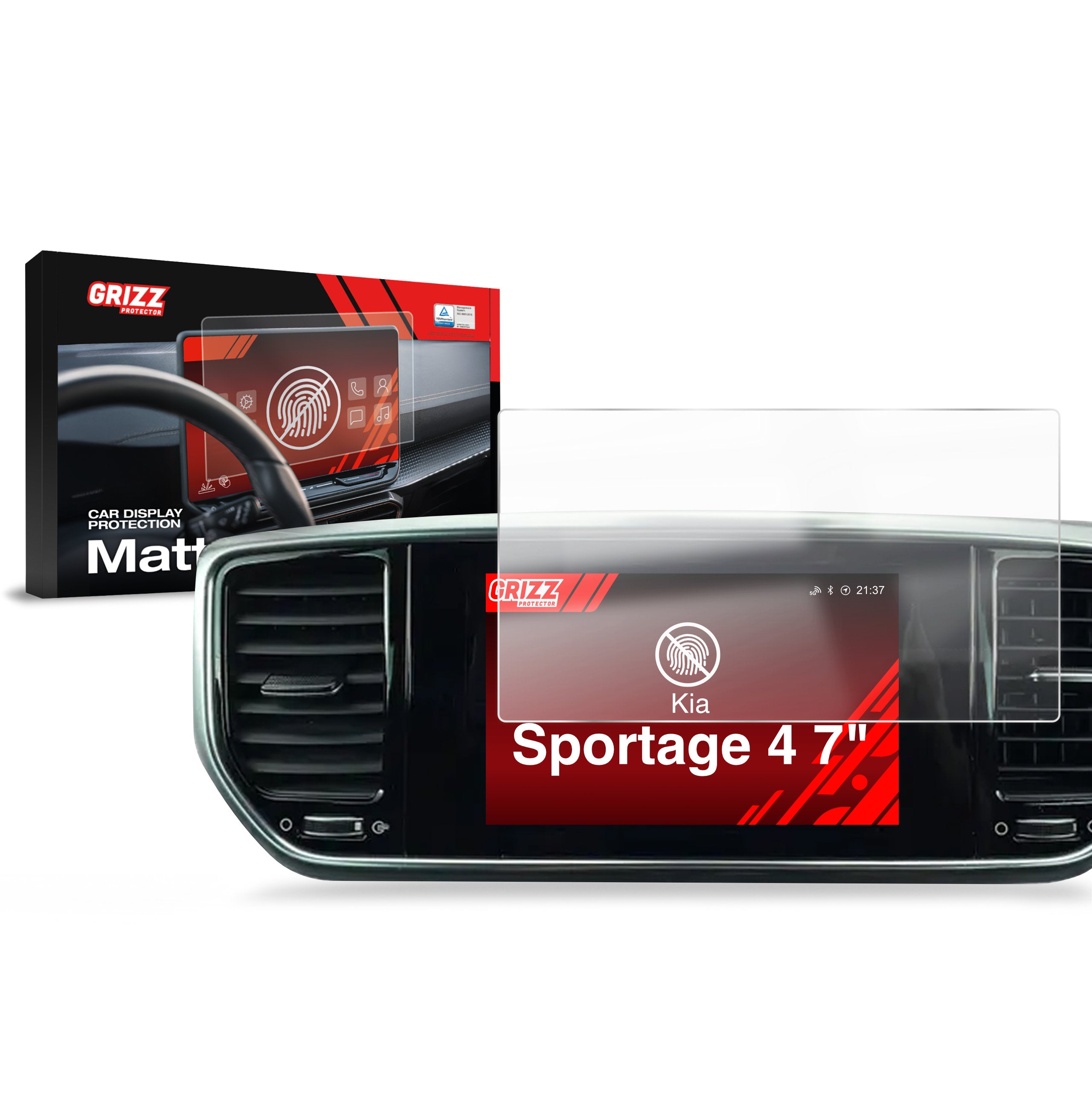 Matte Autodisplayfolie für Kia Sportage 4 7" (2018-2021), Grizz Protector