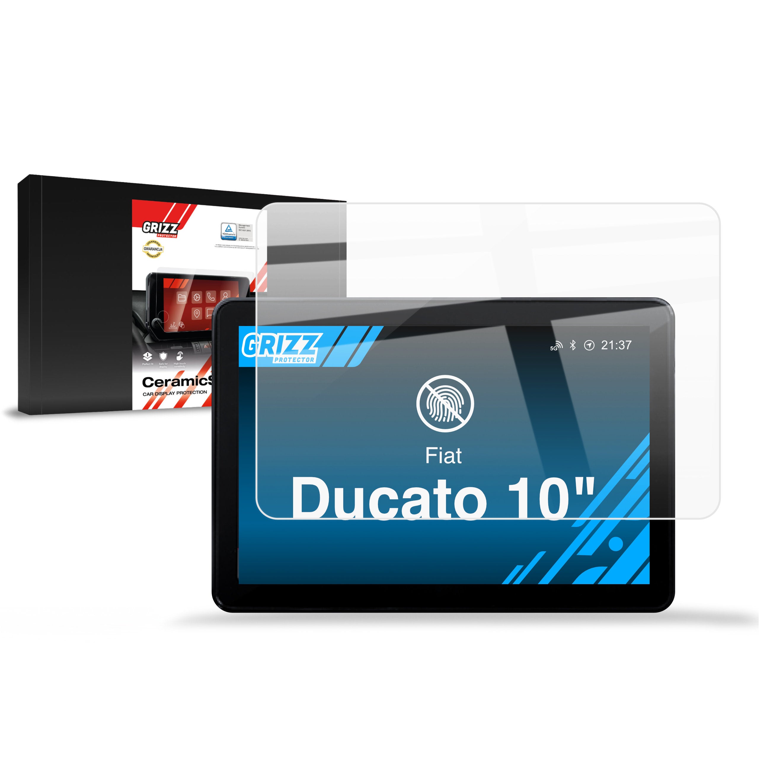 Keramische Autodisplayfolie für Fiat Ducato 10" (2024-2026), Grizz Protector