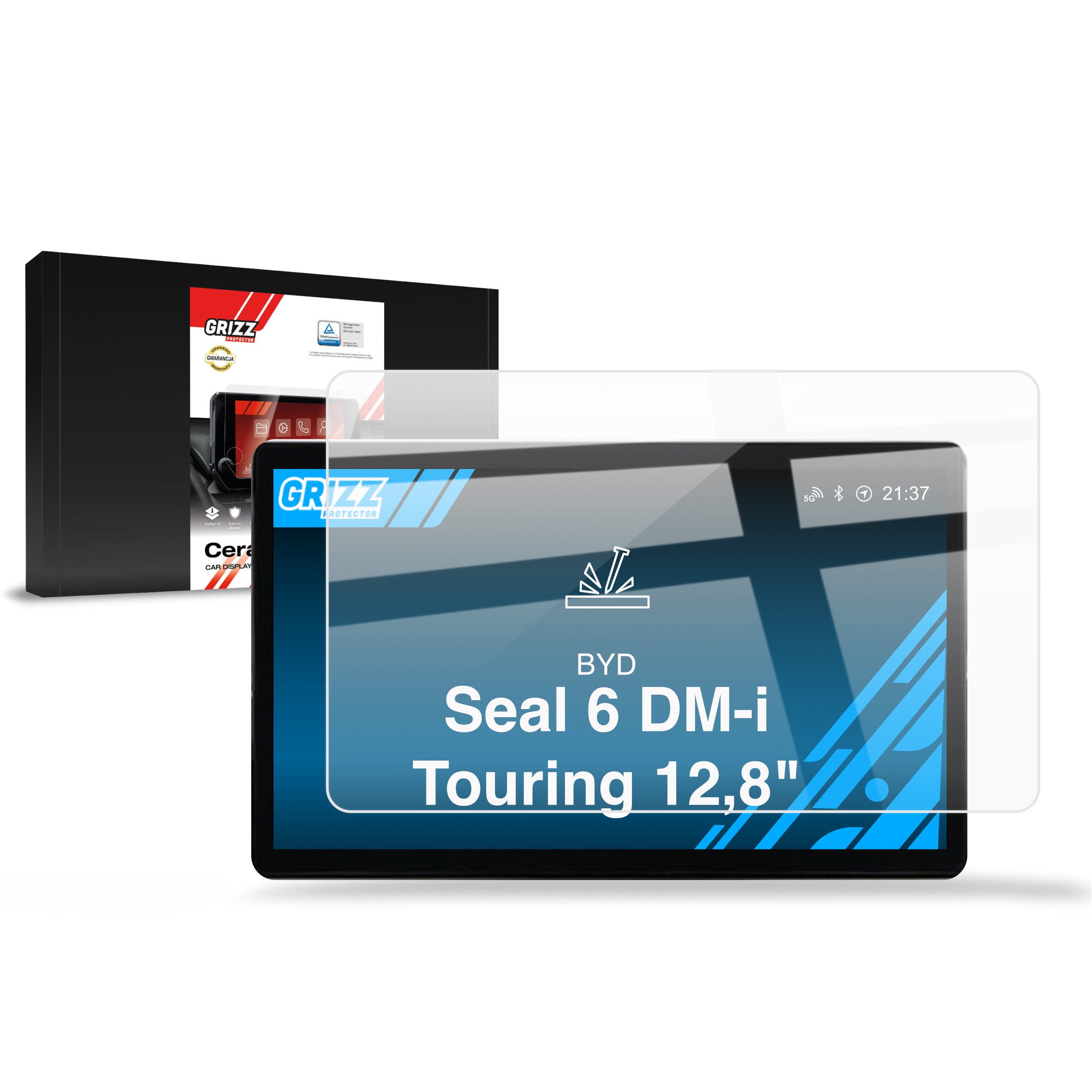 Keramische Autodisplayfolie für BYD Seal 6 DM-i Touring 12,8" (2025-2026), Grizz Protector