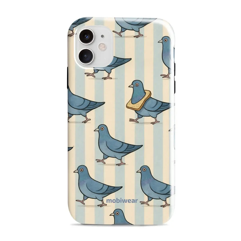 Handyhülle für iPhone 11, Mobiwear Elite Pro, Blaue Tauben