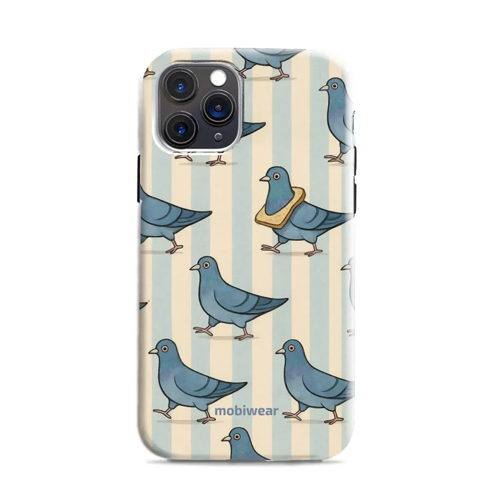 Handyhülle für iPhone 11 Pro, Mobiwear Elite Pro, Blaue Tauben