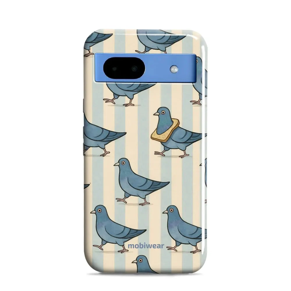Handyhülle für Google Pixel 8a, Mobiwear Elite Pro, Blaue Tauben