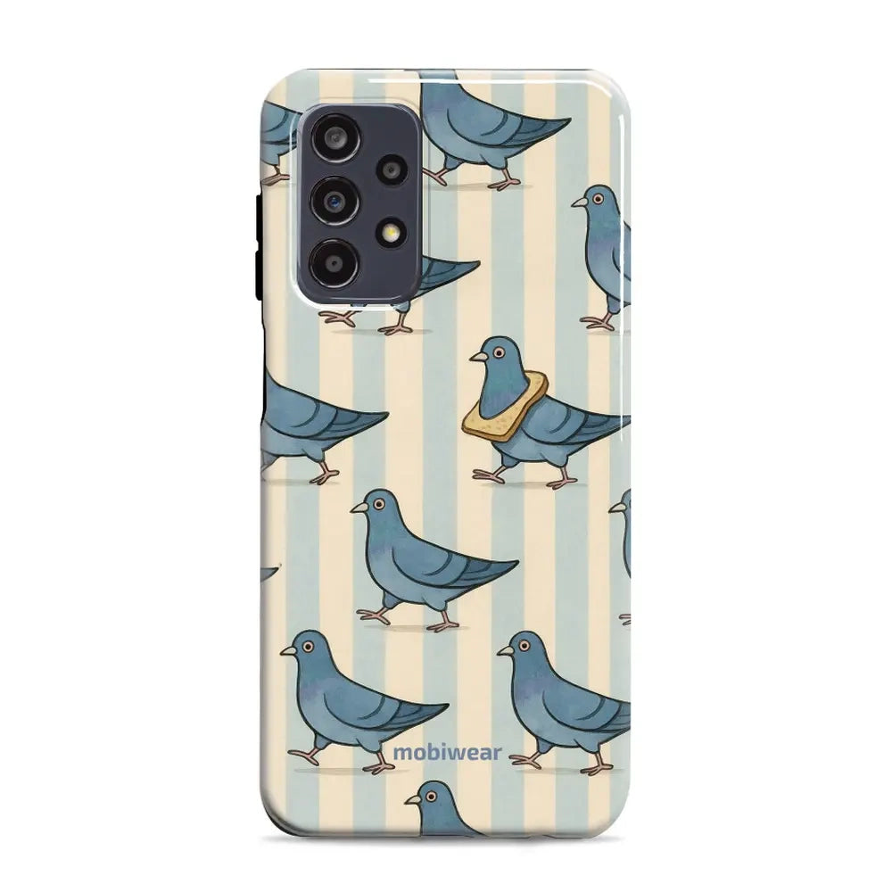 Handyhülle für Galaxy A23 4G, Mobiwear Elite Pro, Blaue Tauben