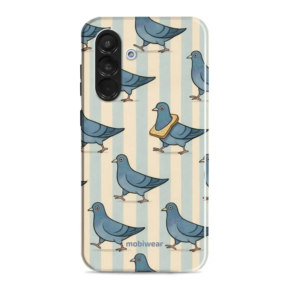 Handyhülle für Galaxy A56 5G, Mobiwear Elite Pro, Blaue Tauben