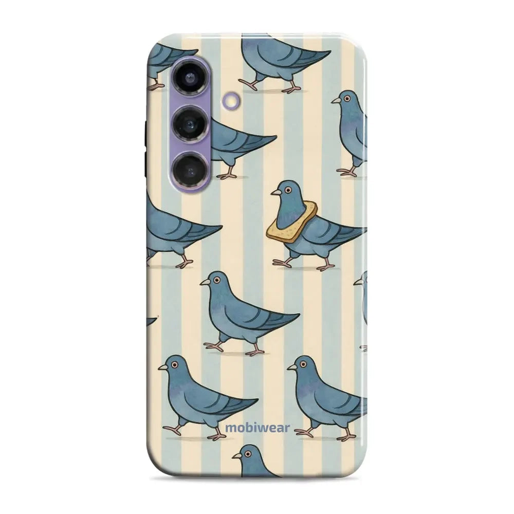 Handyhülle für Galaxy S24 Plus, Mobiwear Elite Pro, Blaue Tauben
