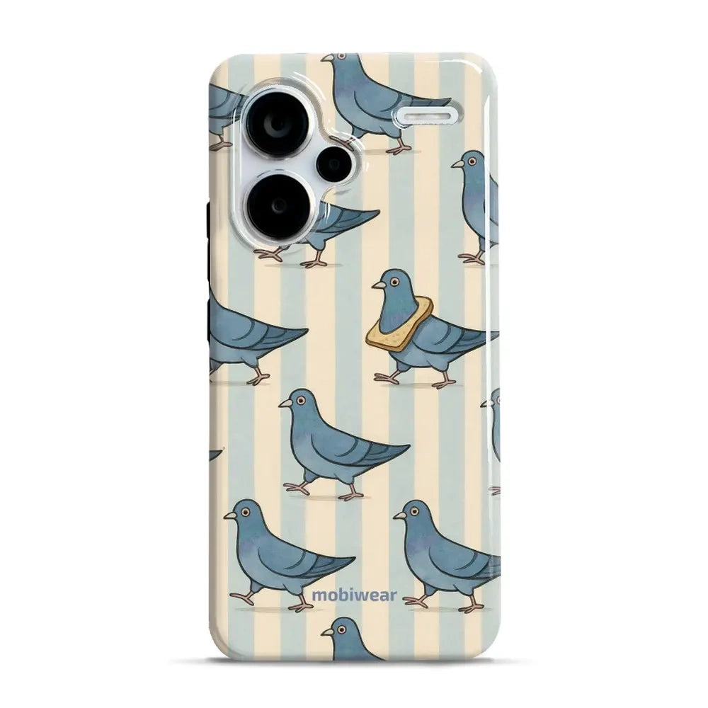 Handyhülle für Xiaomi Redmi Note 13 Pro Plus 5G, Mobiwear Elite Pro, Blaue Tauben