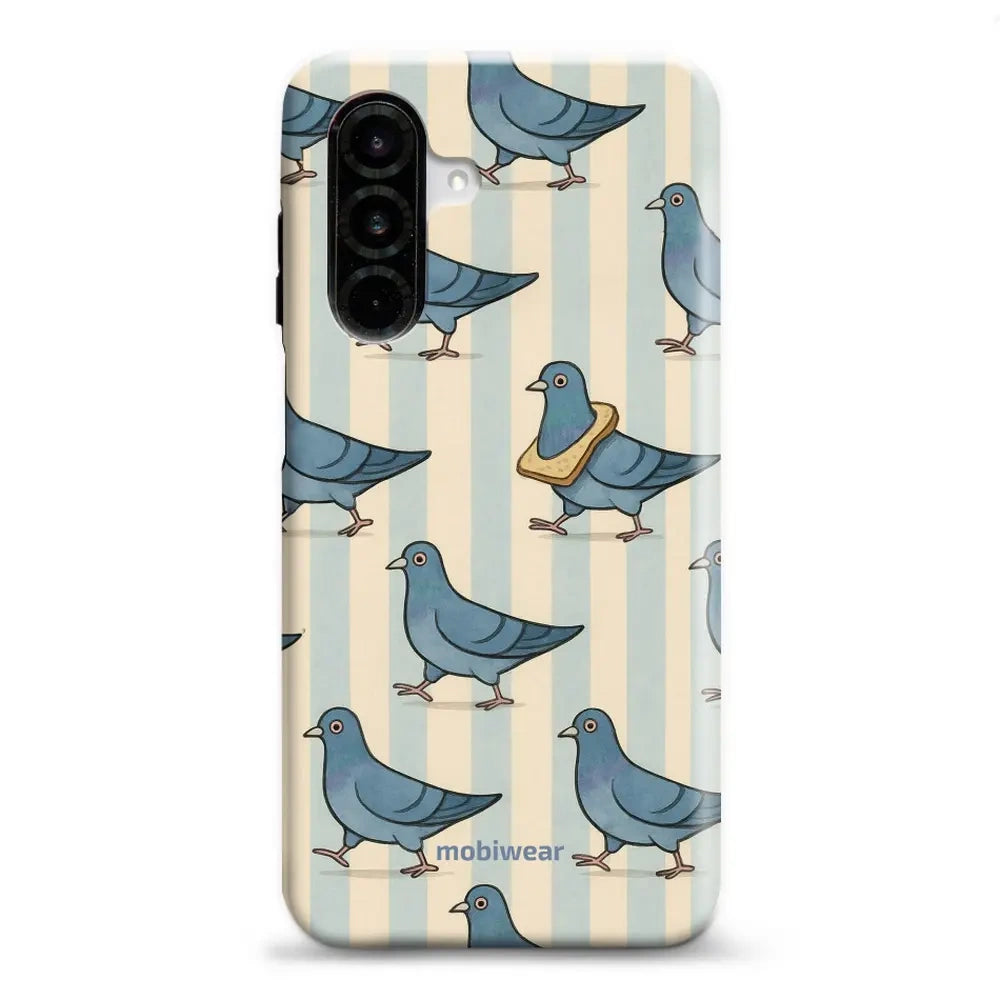 Handyhülle für Galaxy A26 5G, Mobiwear Elite Pro, Blaue Tauben