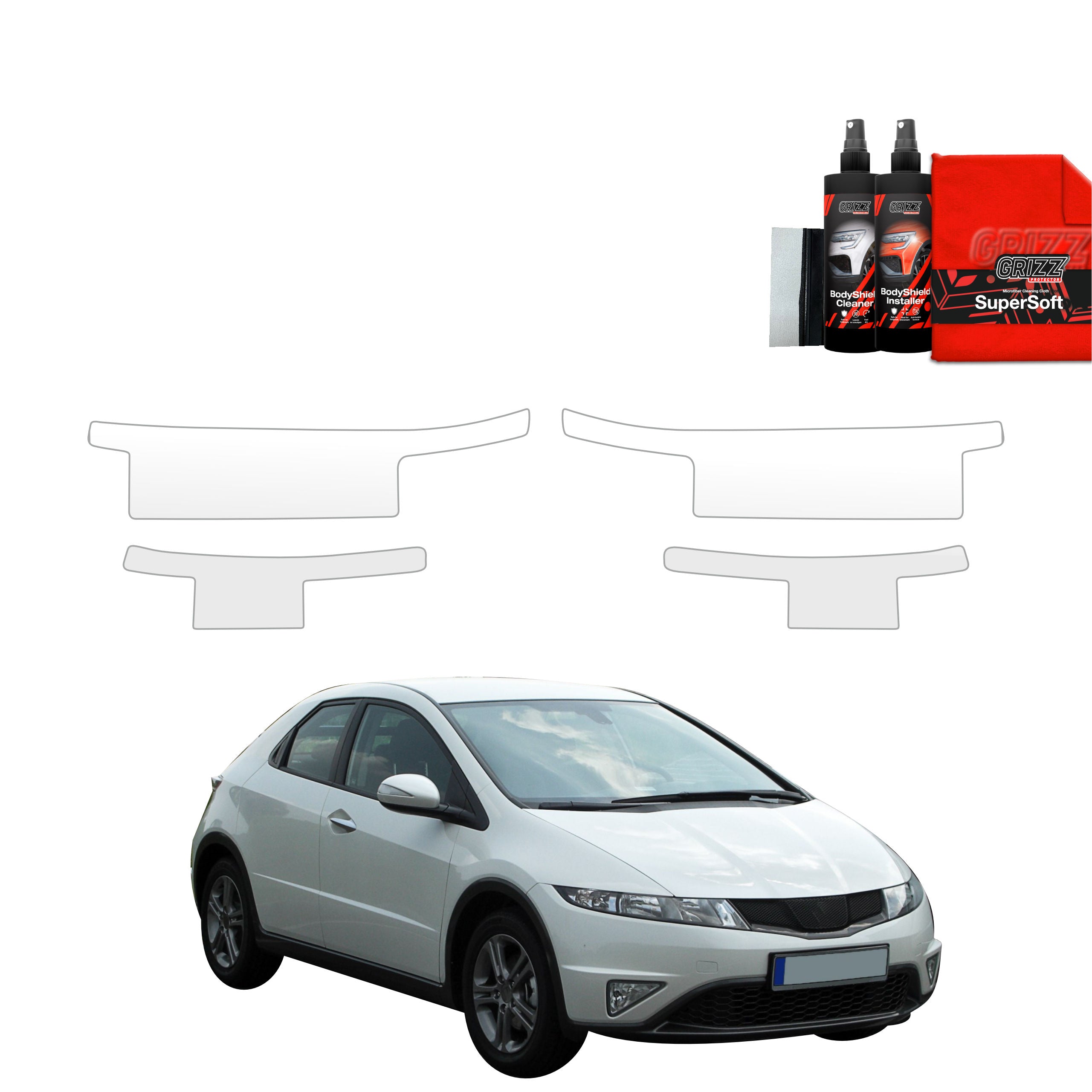 4in1 Schutzfolie Grizz Protector für Schweller - Honda Civic 8 Hatchback 5D (2009-2011)