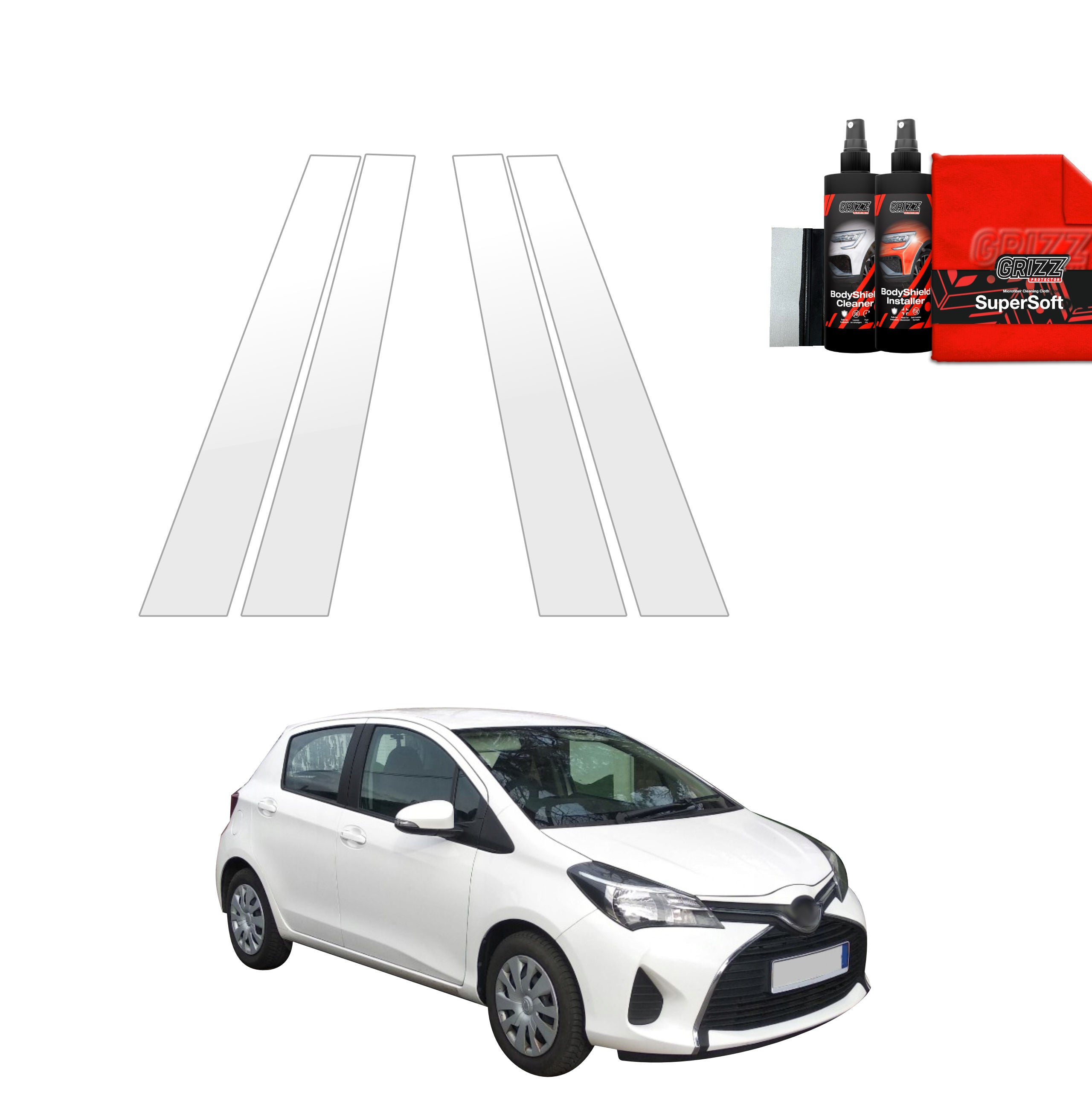 4in1 Schutzfolie Grizz Protector für B-Säule - Toyota Yaris (2011-2016)