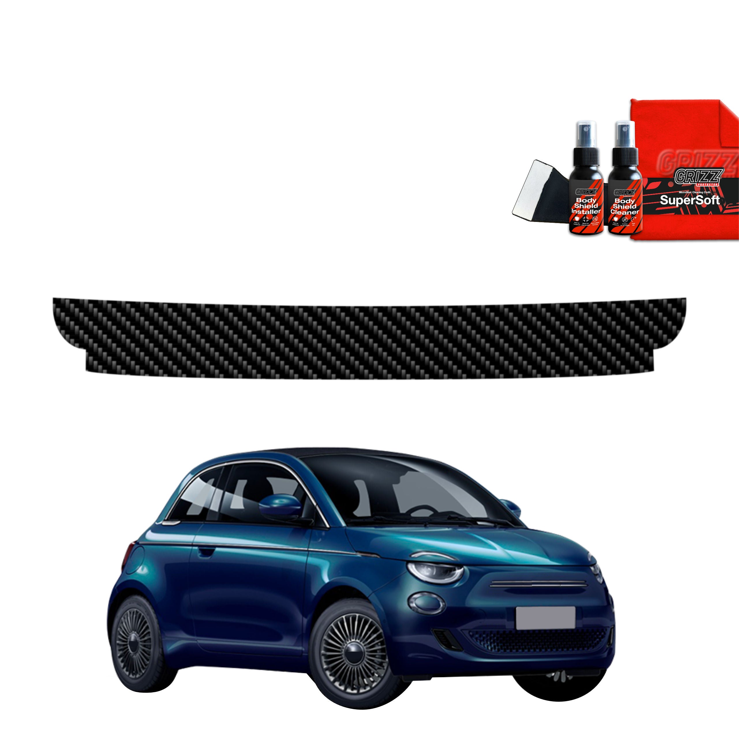Kohlenstoff Schutzfolie Grizz Protector für Ladekante - Fiat 500 (2016-2026)