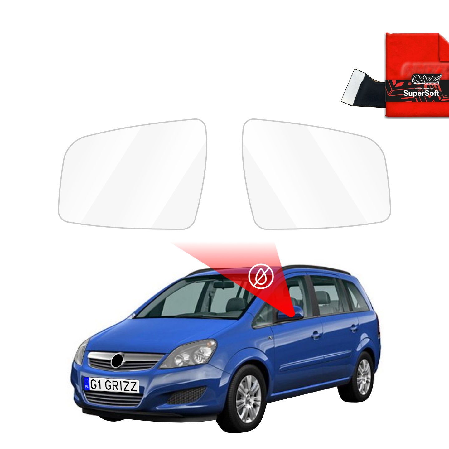 Regenschutzfolie Grizz Protector für Außenspiegel - Opel Zafira B (2008-2011)