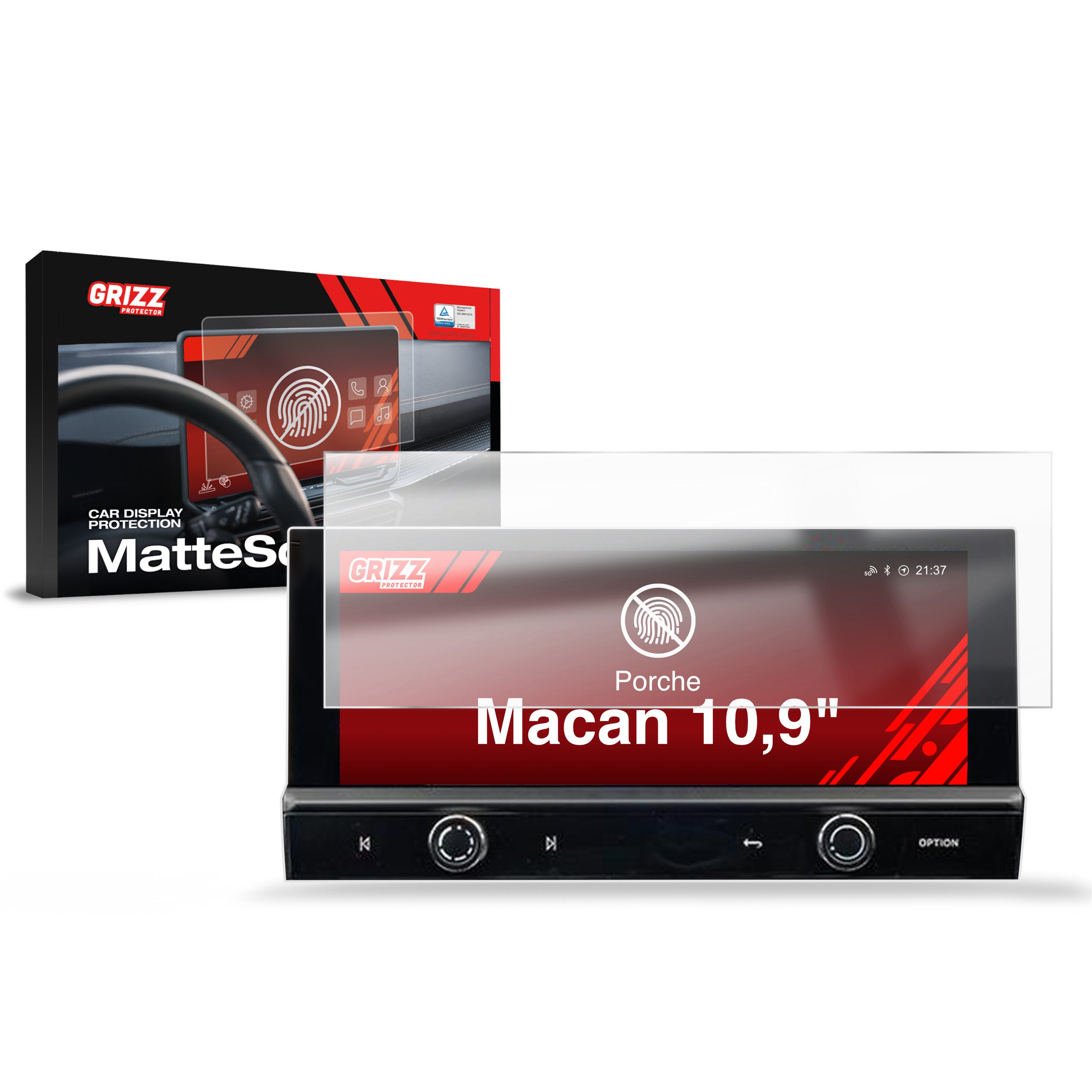 Matte Autodisplayfolie für Porsche Macan (2018-2024), Grizz Protector
