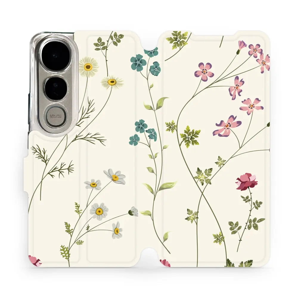 Handyhülle mit klappe für Vivo V50 Lite 4G, Mobiwear Book, Feldblumen