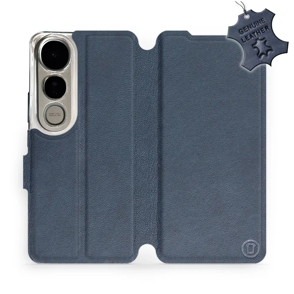 Echtleder Handyhülle für Vivo V50 Lite 4G, Mobiwear Leather, Dunkelblau