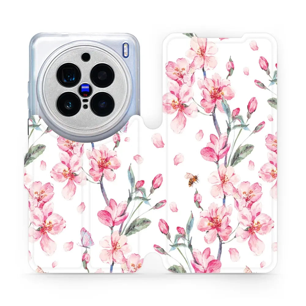 Handyhülle mit klappe für Vivo X200 Pro, Mobiwear Book, Rosa Frühling
