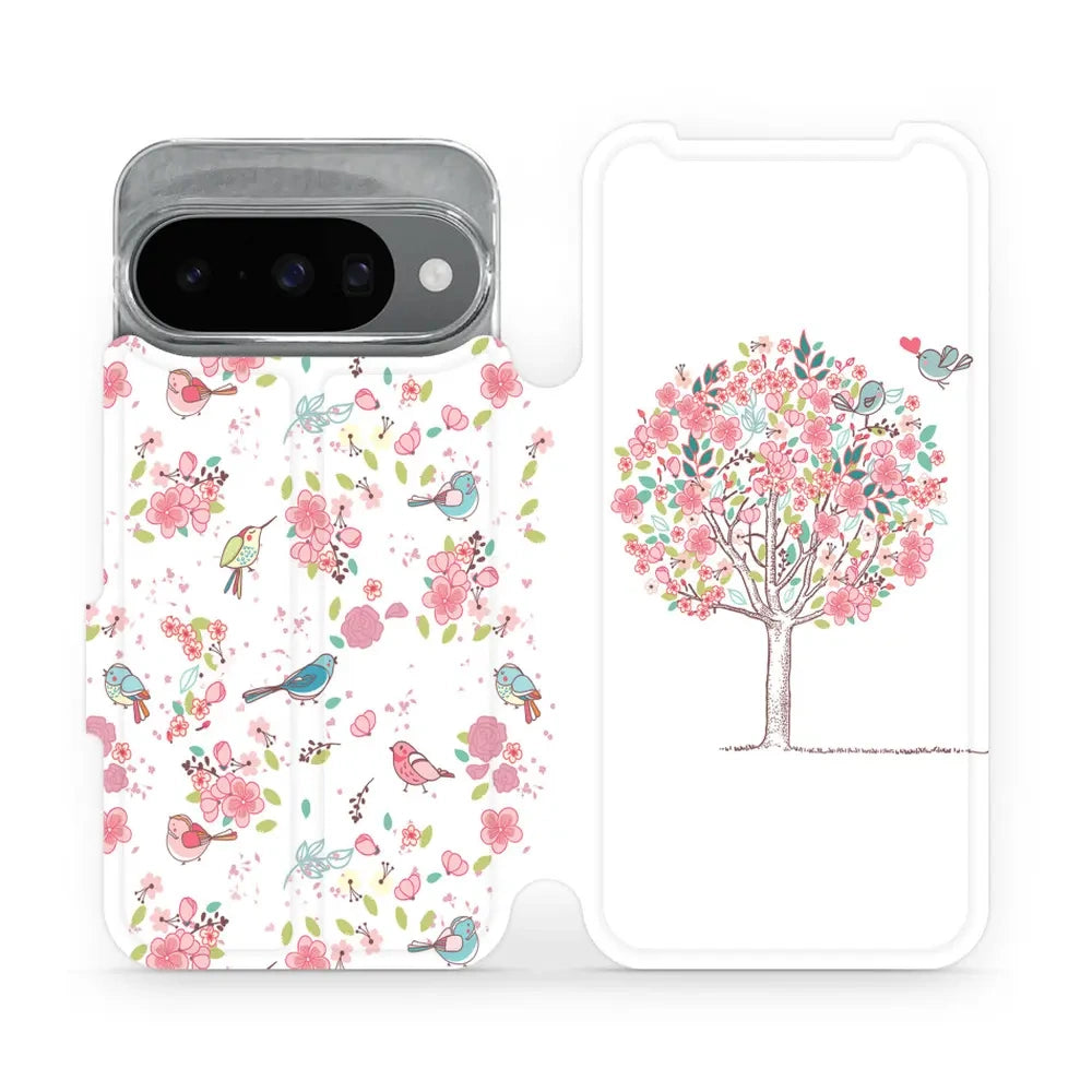 Handyhülle mit klappe für Pixel 10, Mobiwear Book, Rosa Hain