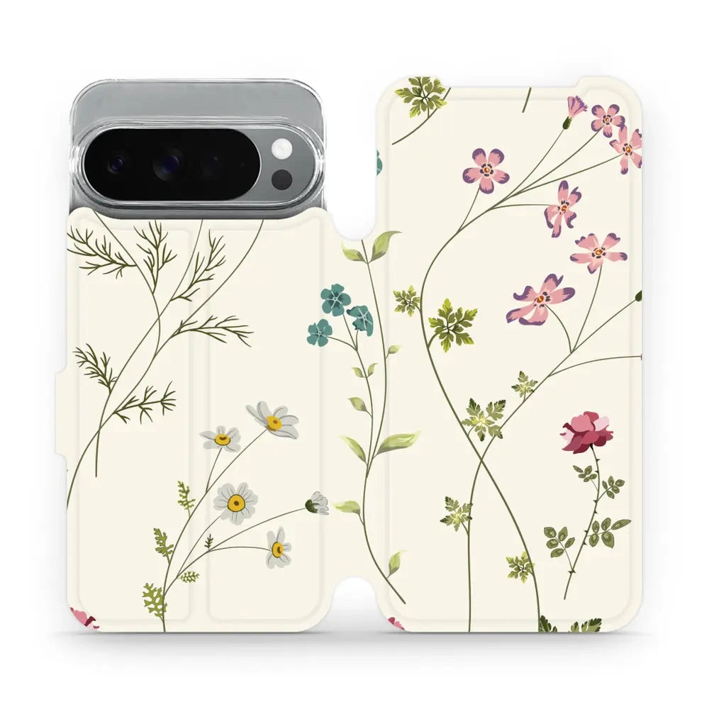 Handyhülle mit klappe für Pixel 10 Pro XL, Mobiwear Book, Feldblumen