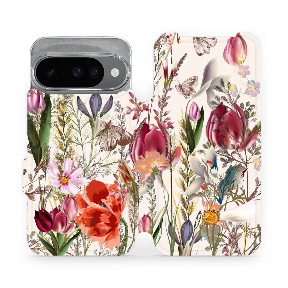 Handyhülle mit klappe für Google Pixel 10, Mobiwear Book, Blumenstrauß