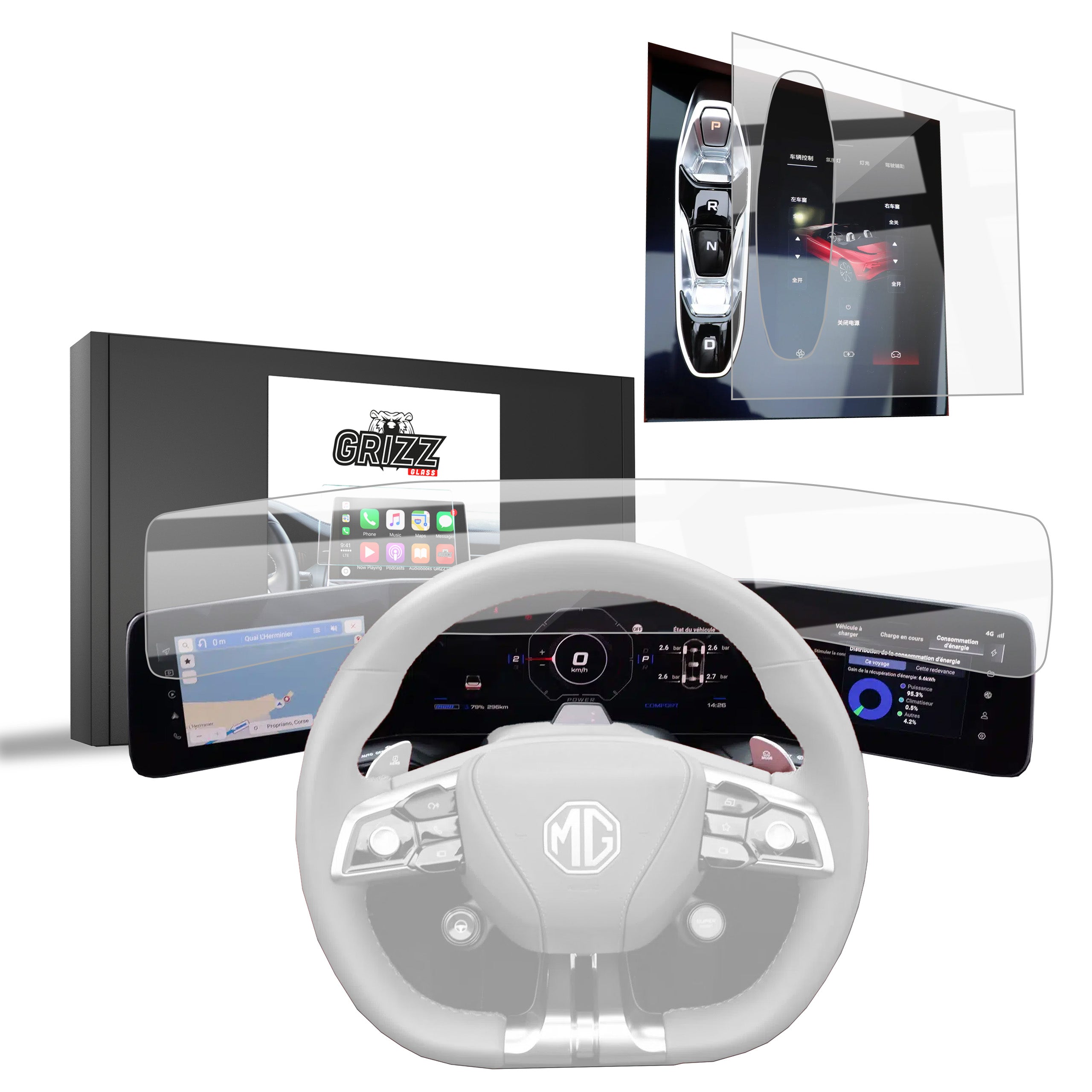 Keramische Autodisplayfolie 2in1 für MG Cyberster (2025-2026), Grizz Protector